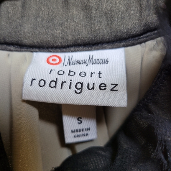 Neiman Marcus & Target Robert Rodriguez Collection Black/Taupe Chiffon Blouse - Picture 4 of 6